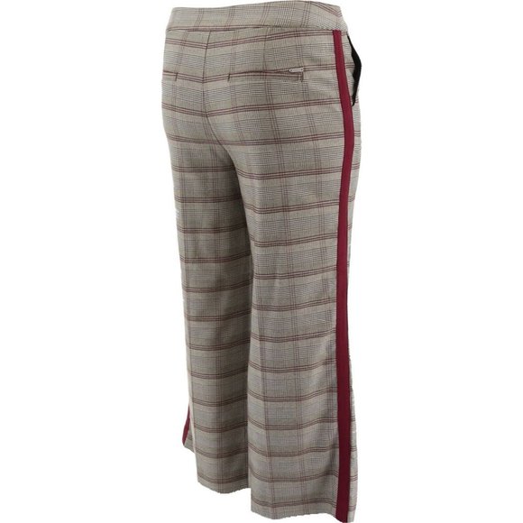 NWT G.I.L.I. PETITE WIDE LEG PLAID PANTS OLIVE/BURGUNDY STRIPE-VARIOUS SIZES - Picture 5 of 16